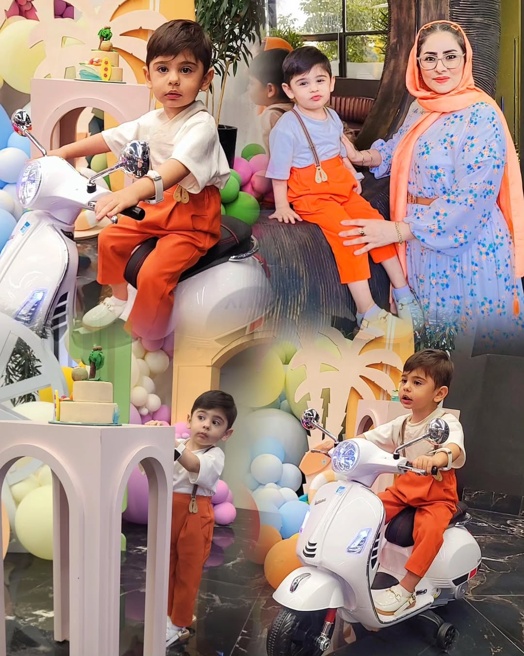 ست مادر پسری سفید نارنجی